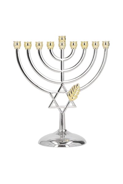 Generic شمعدان حانوكا تقليدي كلاسيكي، 9 أذرع، ارتفاع 7.1 بوصة، شمعة أنيقة، شمعدان حانوكا مصبوب، غير قابل للتشويه