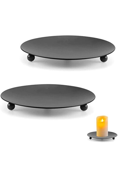 Generic Brand CHAVA Iron Plate Candle Holder, 2pcs Tea Light Candles Holders ...