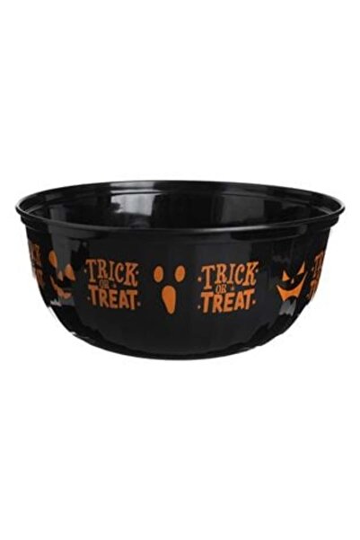 OEM Bol negru din plastic cu design portocaliu de Halloween, Trick or Treat, ...