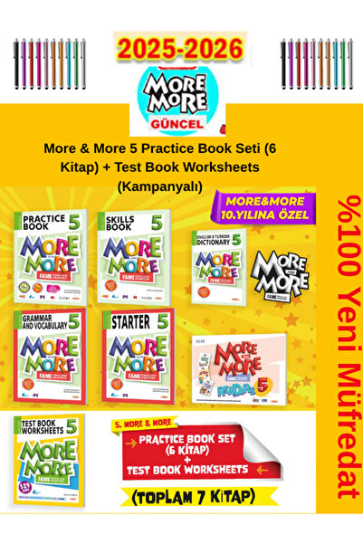 Fenomen Yayıncılık More And More 5 5.Sınıf Yeni Müfredat Pratice Book Set+Tes...