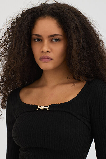 Eco Sense Γυναικεία μπλούζα με τετράγωνο γιακά με μακρυμάνικο ελαστικό ύφασμα...