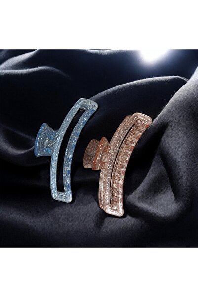 Store 2-piece glittered snap hair clip set