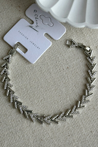 Modacaprea Cheng V Taşlı Zincir 16+2 cm Düz Kadın Bileklik Altın Renkli Kadın...