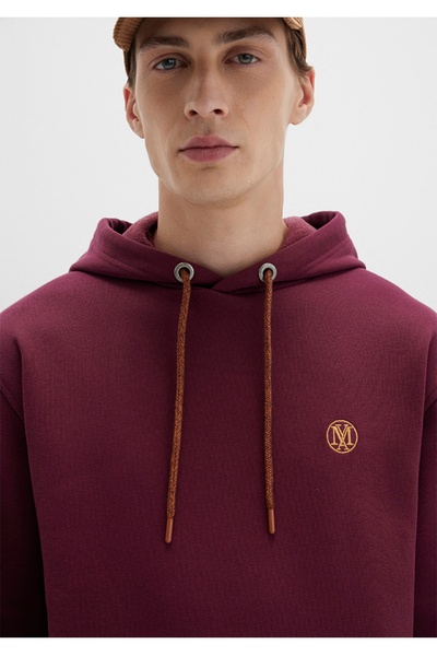 Mavi logo nakışlı kapüşonlu loose fit (bol rahat kesim( sweatshirt