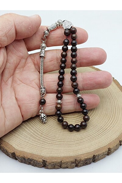 Yasamtohumu Rozariu din lemn de nuc 33 de mărgele 6mm (56910)