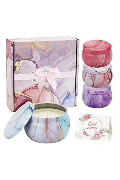 Generic Scented Candles Gift Set – 4 Large 4.4oz Aromatherapy Candles in Tin ...