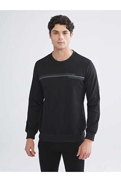 LC Waikiki Rmz Gi̇yi̇m Farkiyla Zero Roba Collar Printed Men's Sweatshirt