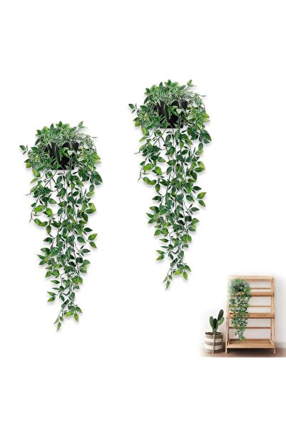 Generic Artificial Hanging Plants – Set of 2 Realistic Indoor/Outdoor Faux Gr...
