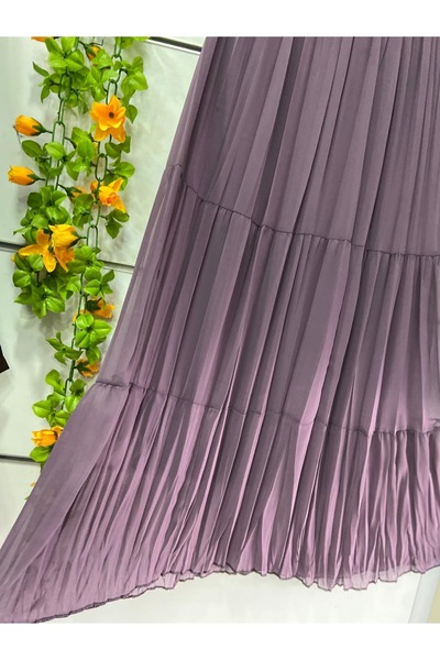 edu collection Layered Chiffon Skirt with Lining in Lilac