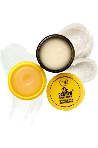 Dr. PAWPAW مقشر الشفاه الأصلي وبلسم مغذي ومقشر سكري لإصلاح الشفاه الناعمة وال...