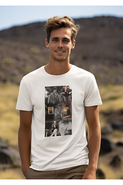 Stil Ανδρικό μπλουζάκι με στάμπα ATATURK, 100% ΒΑΜΒΑΚΙ, ΚΑΝΟΝΙΚΟ ΕΦΑΡΜΟΓΕΙΣΜΟ