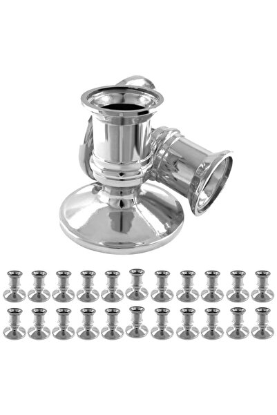 Generic Waziaqoc 24Pcs Silver Taper Candle Holders, Plastic Candlestick Holde...