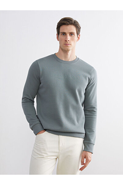 LC Waikiki Bisiklet Yaka Baskılı Erkek Sweatshirt