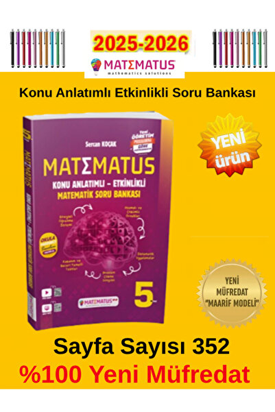 Ens Yayıncılık Matematus 2026 Müfredat 5.Sınıf Konu Anlatımlı-Etkinlikli Matematik Soru Bankası+Tablet Kalemi