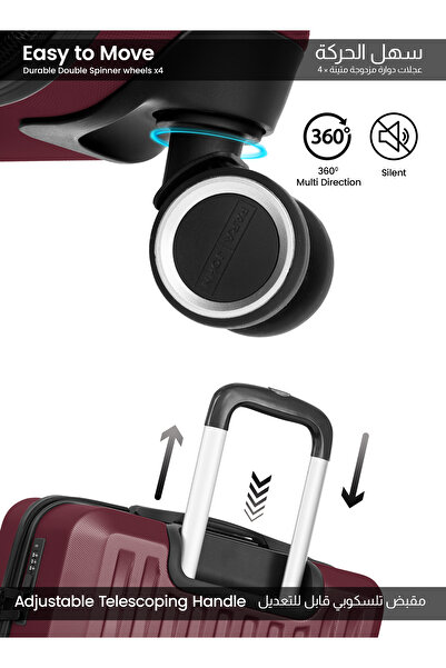 PARAJOHN Nexus 24-Inch Medium ABS Hard Case Checked-In Luggage Trolley Bag with 8 Spinner Wheels and Lock