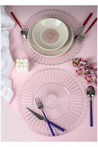 Alenked Home Beaded Serving Tray Plastic 34 cm / 6 Pieces