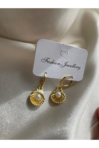 Eliana takı İncili Midye Küpe