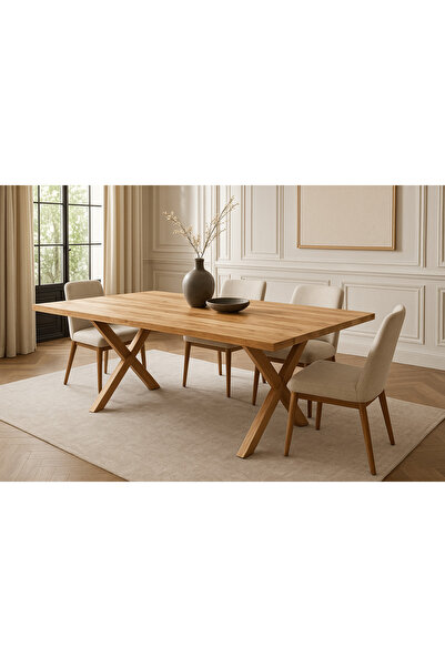 MCNdesign AHŞAP KÜTÜK YEMEK MASASI MUTFAK MASASI ÇALIŞMA MASASI