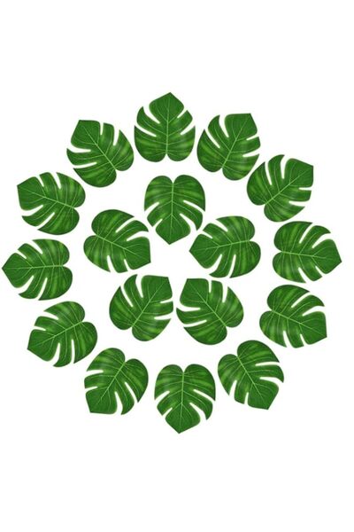 Generic KUUQA 24 قطعة من أوراق الشجر الاستوائية الاصطناعية لحفلات لوآو هاواي متوسطة الحجم محاكاة الوحش الاستوائي