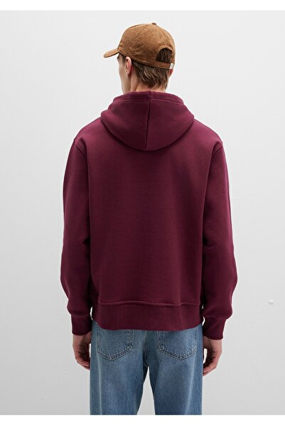 Mavi logo nakışlı kapüşonlu loose fit (bol rahat kesim( sweatshirt