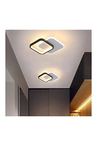 Alessandro Square LED Chandelier 30W, Black-White, Cool/Warm/Neutral Light, Modern Design