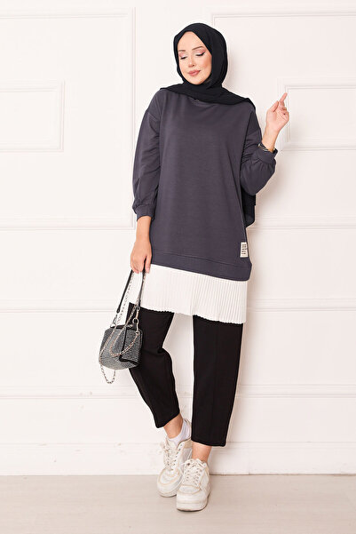 EBRUTESETTÜR Pleated Skirt Paneled Casual Tunic