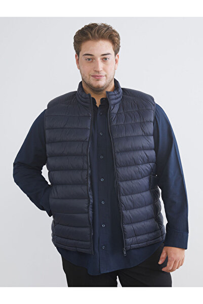 LC Waikiki Navy Blue Standard Fit Stand Collar Men's Puffer Vest