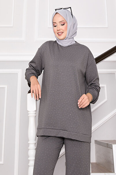 EBRUTESETTÜR Shimmering Crew Neck Two-Piece Set
