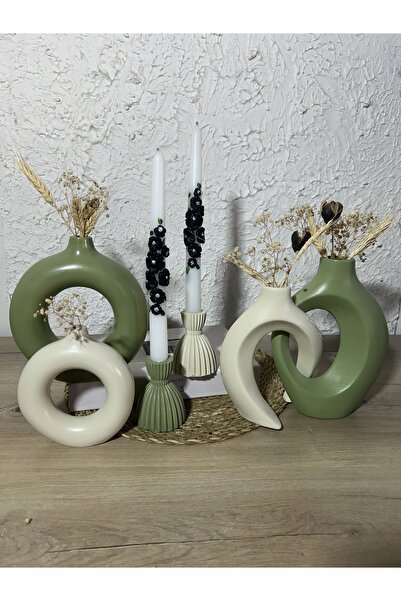 Zigzag Home Διακοσμητικό σετ 6 τεμαχίων βάζων και κηροπήγιων σε στυλ Μποέμ, Σετ διακοσμητικών ειδώλων