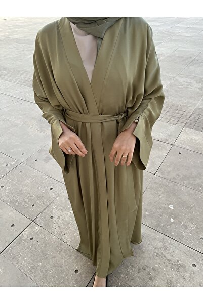 Özel Tasarım Abraham Haki Yeşil Abaya Takımi