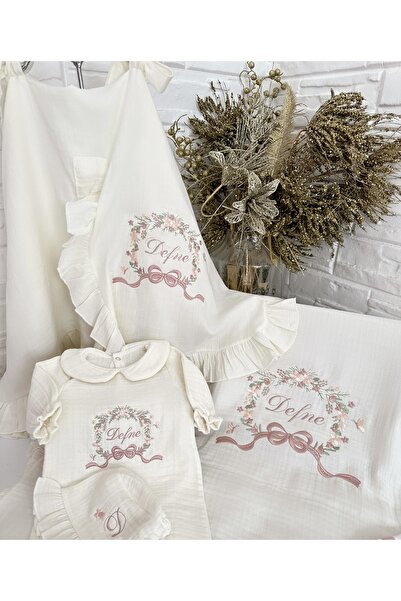 Kokoş Tokalar Müslin tulum bere battanıye puset örtüsü set