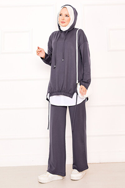 EBRUTESETTÜR Hooded Soft Suit with Rubber Detail on the Front