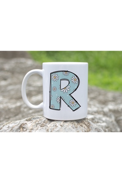 Beramussa كوب على شكل حرف R مزين بنقشة الأقحوان، كوب شاي وقهوة مزين بالزهور، ...