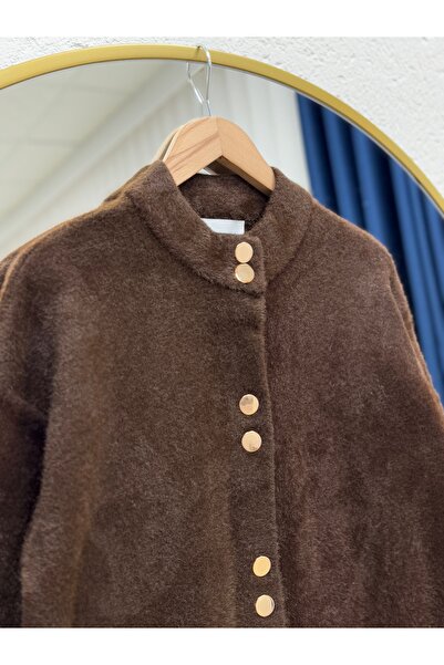 BENAHOLL Ferona Double Gold Button Plush Cap-Zi̇5251 Brown