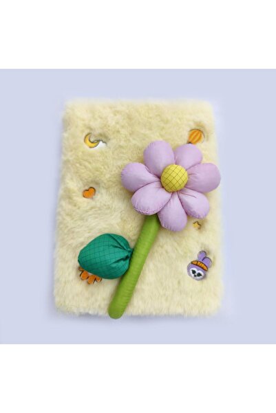 nesever store Plush Notebook, Lined and Floral, 80 Sheets, 21X14-