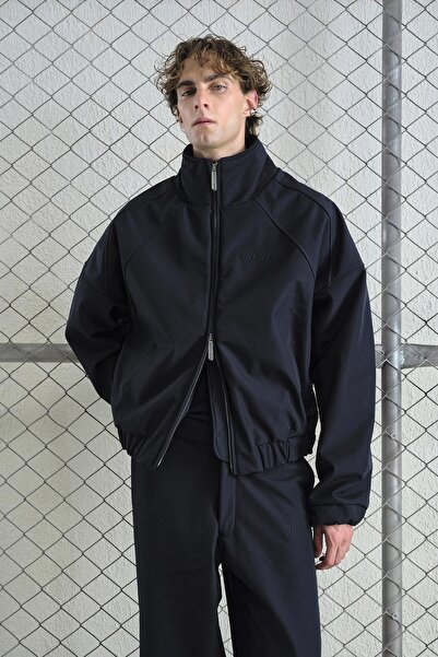GIESTO Navy Blue Technical Jacket with Fleece Inside