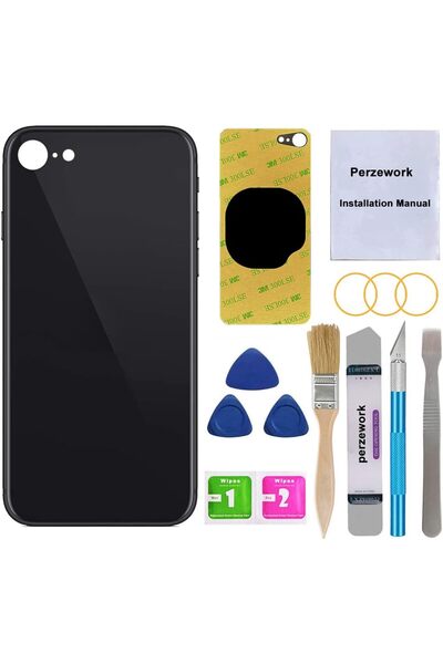 MEEDEN Sticla spate carcasa pentru iPhone SE 2020 - Space Grey - CN