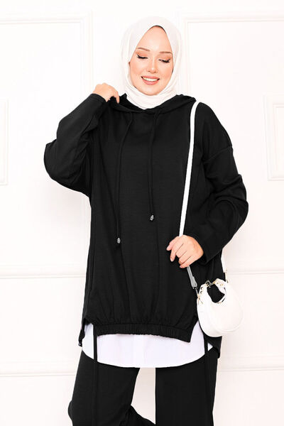 EBRUTESETTÜR Hooded Oyşotakım (Likely a Brand or Product Name) with Rubber Detail on the Front.