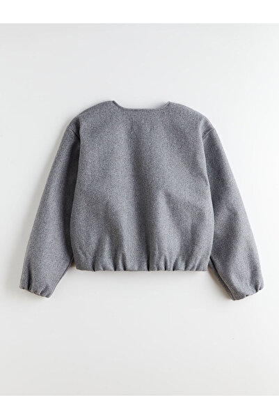 LC Waikiki Gray Crew Neck Women's Cashmere Jacket