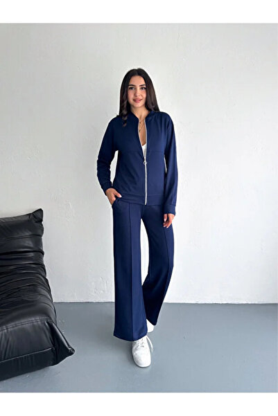 EmcyFiora طقم رياضي نسائي من قماش المودال بسحاب (EF)