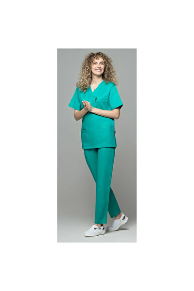 OEM Women's medical suit FLEXI COTTON STRETCH, Green Chrome