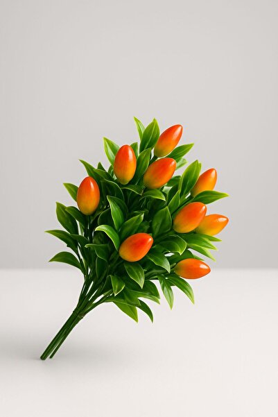 etxShop باقة زهور اصطناعية مع أوراق كثيفة وثمار خضراء 35 سم من المانجو الاصطناعي