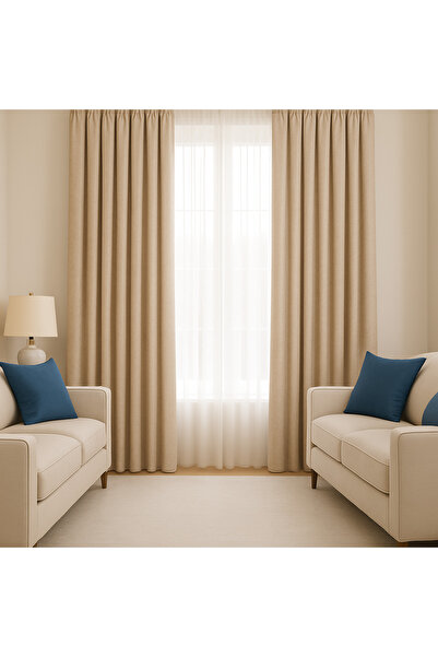 VELORİA HOME Modern Tarz Fon Perde Estetik ve Zarif Oturma Odası Perdesi