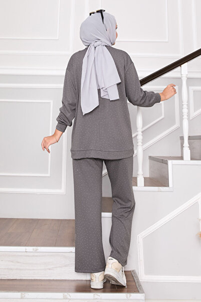 EBRUTESETTÜR Shimmering Crew Neck Two-Piece Set