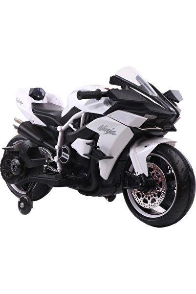 NOVOKIDS NOVOKIDS™ Ninja Premium Motocross Battery-Powered Electric Motorcycle for Kids, White