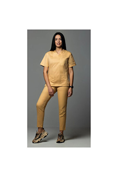 tag Costum medical New Bumbac Stretch pentru femei, auriu