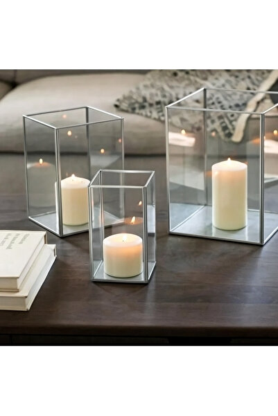 vitrayverteks Cam Dekoratif 3'lü Mumluk Seti
