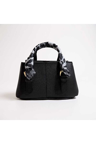 Daisy Bag Co. حقيبة كتف صغيرة أنيقة باللون البيج مع وشاح بنقشة الفهد