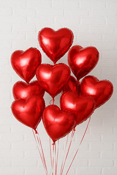 Net Satıcı 45 cm Kırmızı Kalp Folyo Balon Seti – 10 Adet | Evlilik Teklifi & ...