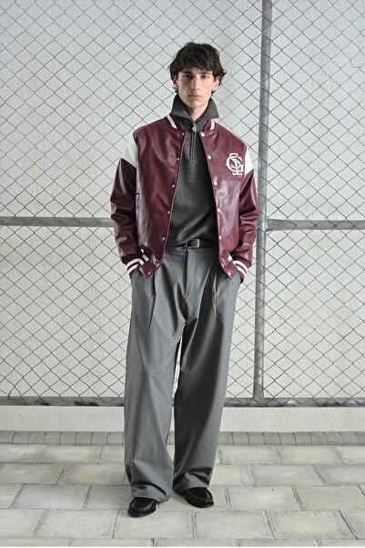 GIESTO Bordo Leather College Jacket